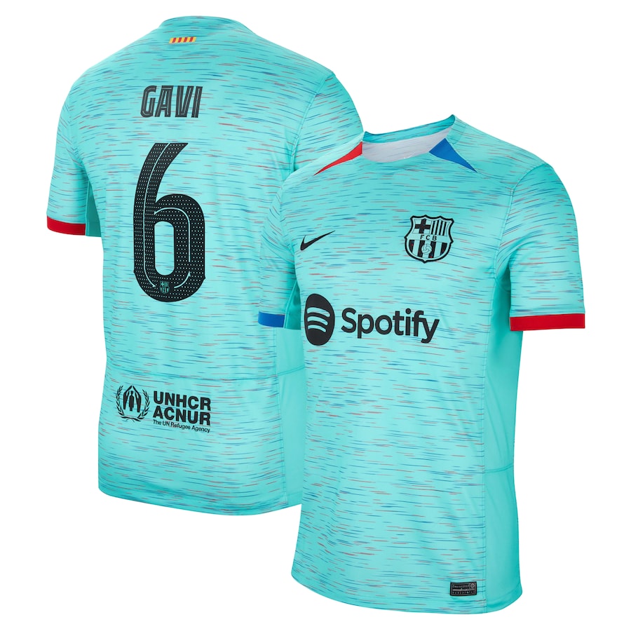 Gavi Barcelona Nike 2023/24 Third Jersey - Aqua