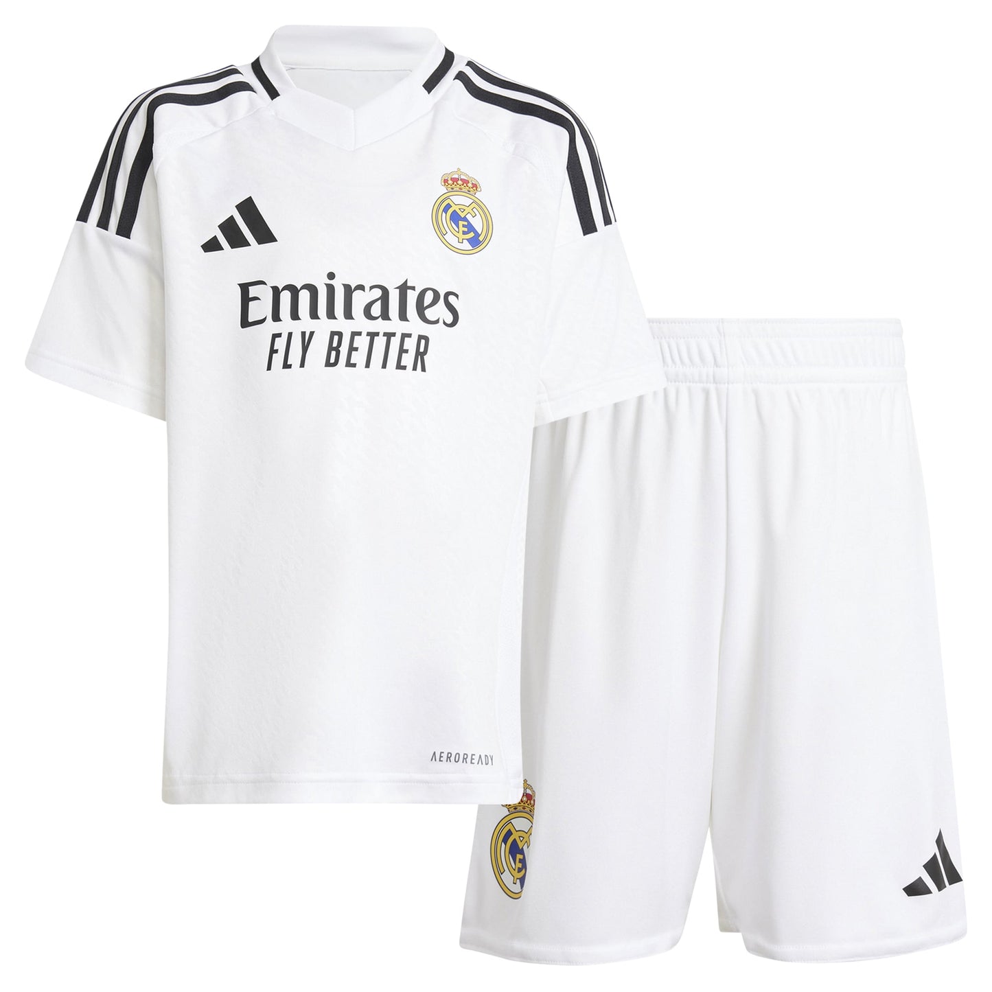 Real Madrid adidas Toddler 2024/25 Home Mini Kit Custom Jersey - White