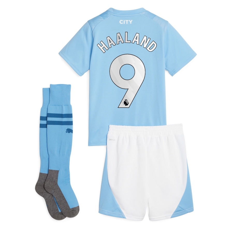 Manchester City Puma Home Minikit 2023-24 with Haaland 9 printing