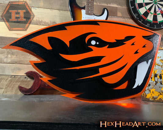 Oregon State Beaver 3D Metal Wall Art