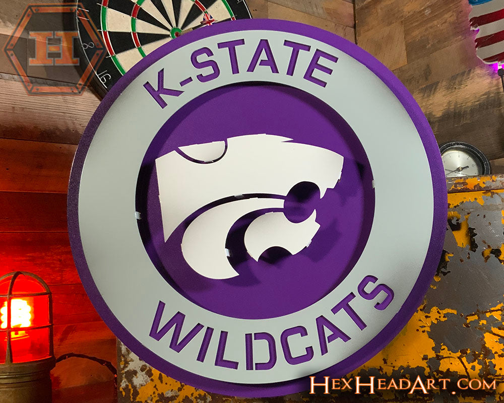 Kansas State Wildcats 3D Roundel Vintage Metal Wall Art