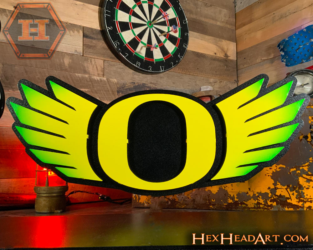 Oregon Ducks "WINGED O" 3D Vintage Metal Wall Art