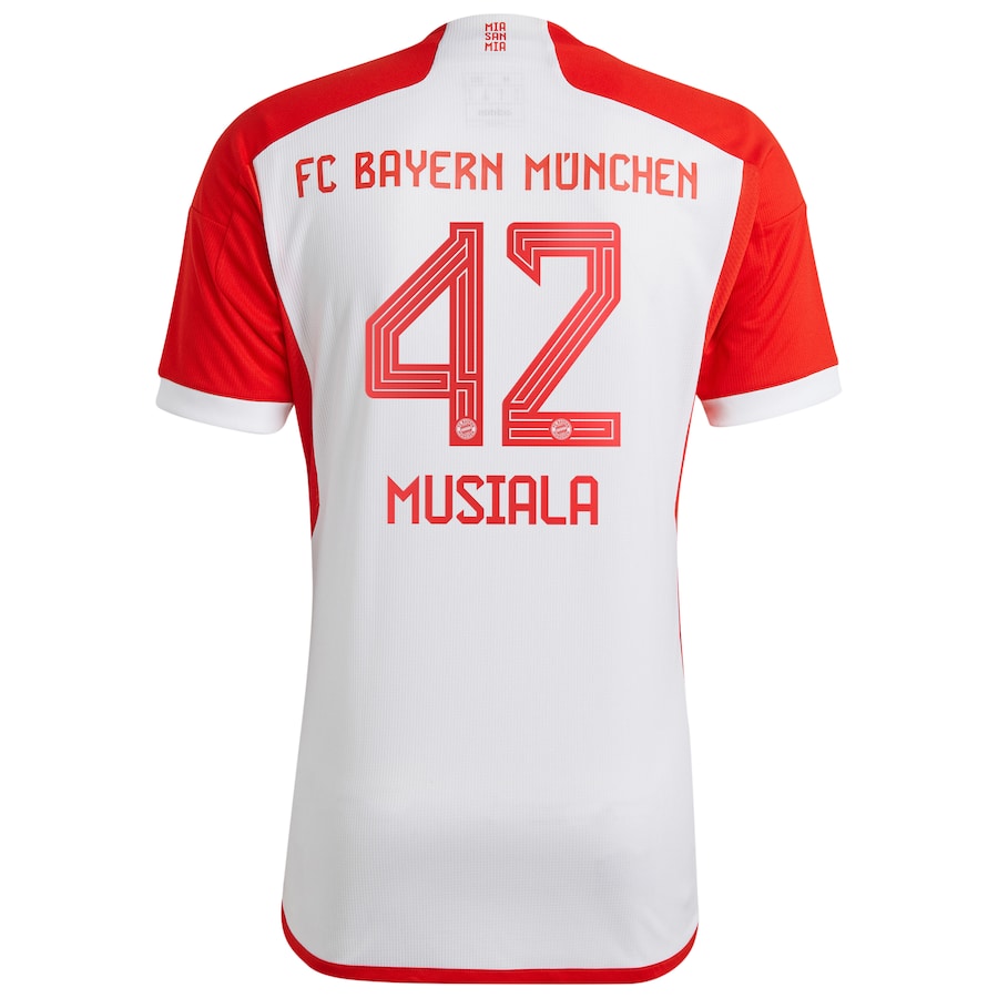 Jamal Musiala Bayern Munich adidas 2023/24 Home Jersey - White