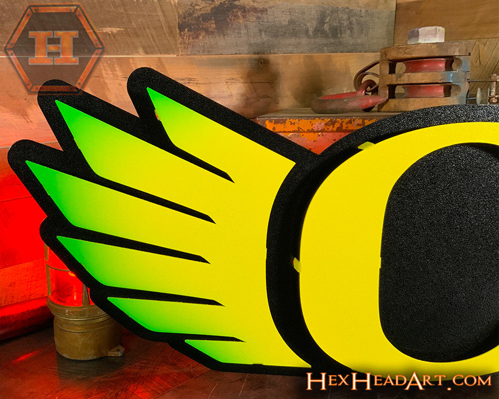 Oregon Ducks "WINGED O" 3D Vintage Metal Wall Art