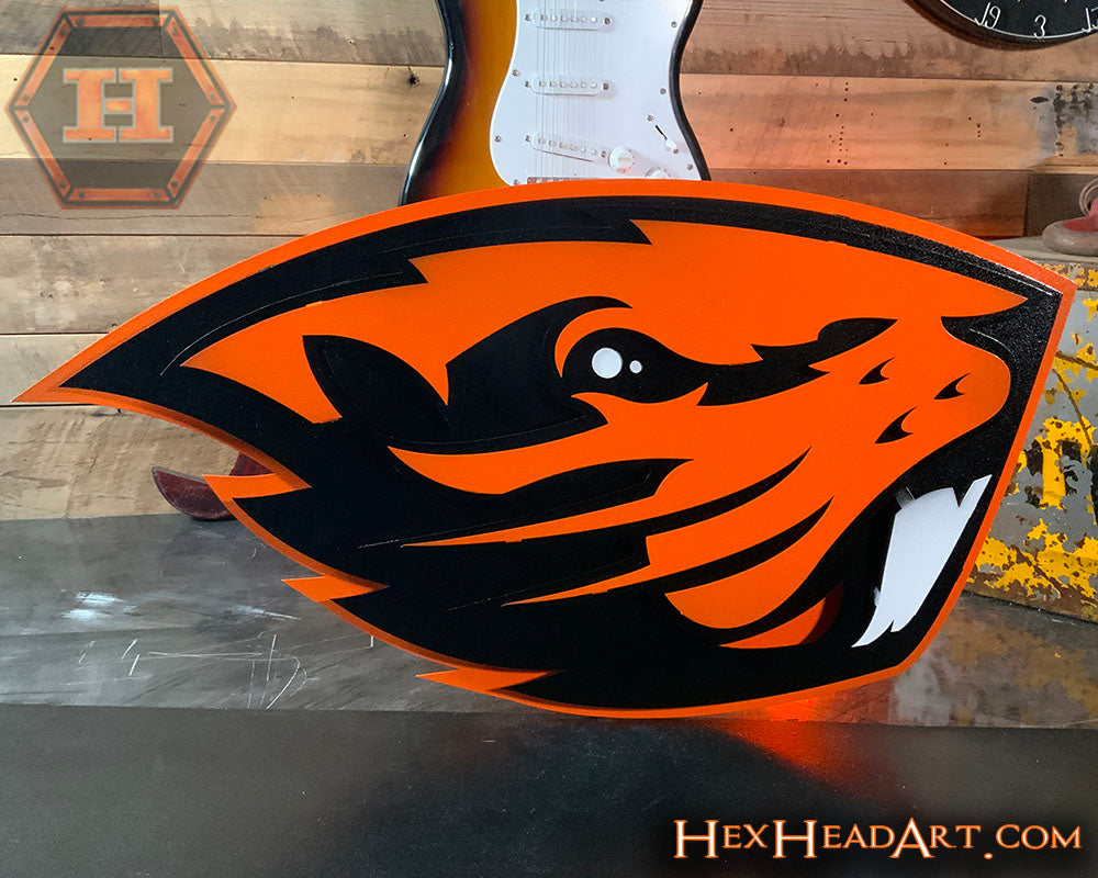 Oregon State Beaver 3D Metal Wall Art