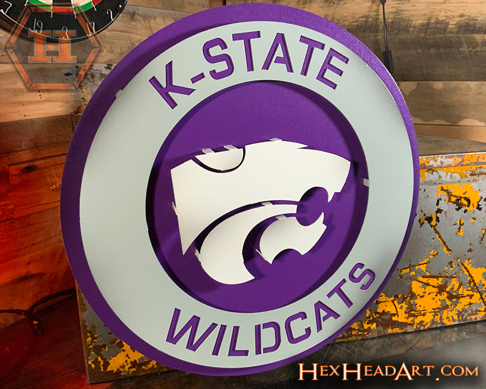 Kansas State Wildcats 3D Roundel Vintage Metal Wall Art