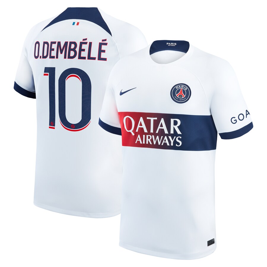 Ousmane Dembélé Paris Saint-Germain Nike 2023/24 Away Stadium Player Jersey - White