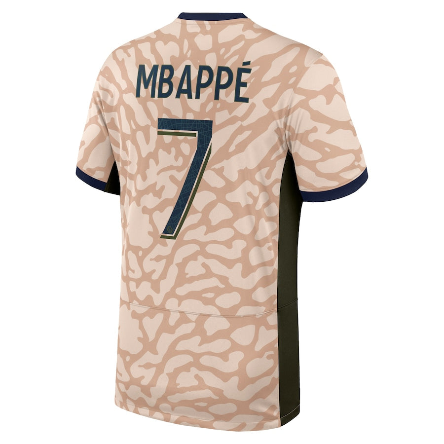 Kylian Mbappe Paris Saint-Germain Jordan Brand 2023/24 Fourth Stadium Player Jersey – Tan