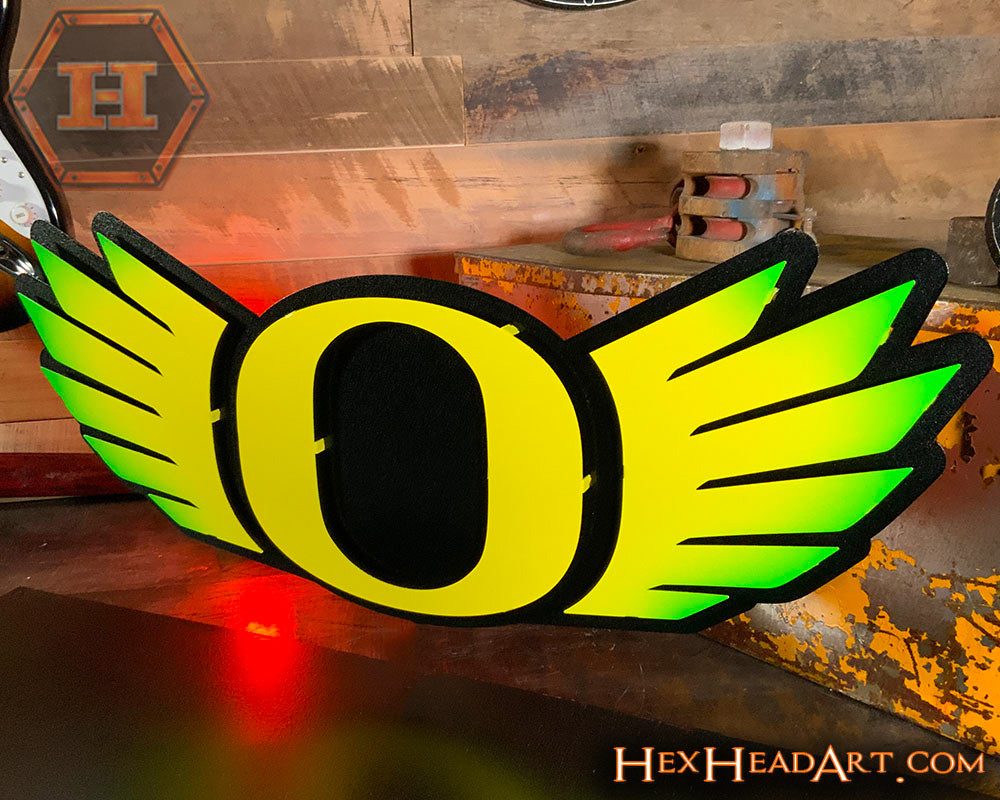 Oregon Ducks "WINGED O" 3D Vintage Metal Wall Art