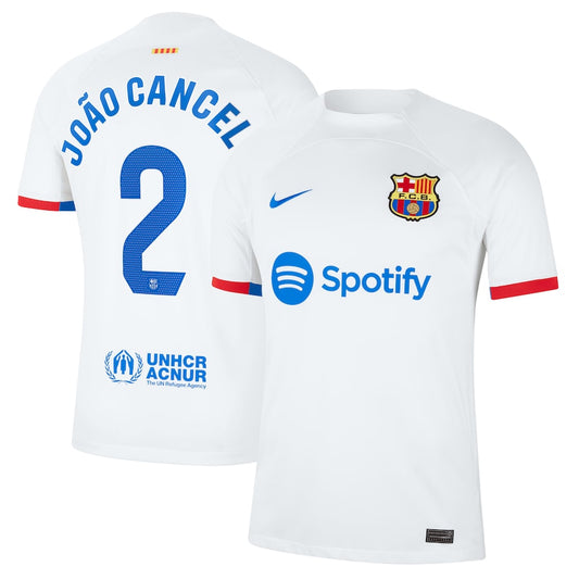 Joao Cancelo Barcelona Nike 2023/24 Away Stadium  Player Jersey - White