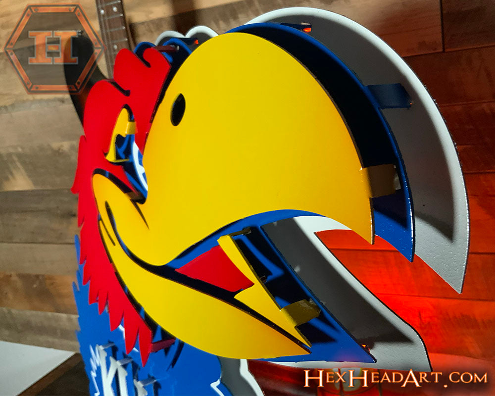 Kansas Jayhawks "BIG JAY MASCOT" 3D Vintage Metal Wall Art