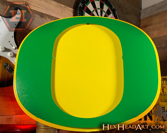 Oregon Ducks Classic "O" Green on Yellow 3D Vintage Metal Wall Art