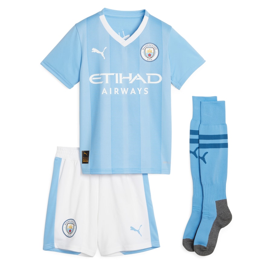 Manchester City Puma Home Minikit 2023-24 with Haaland 9 printing