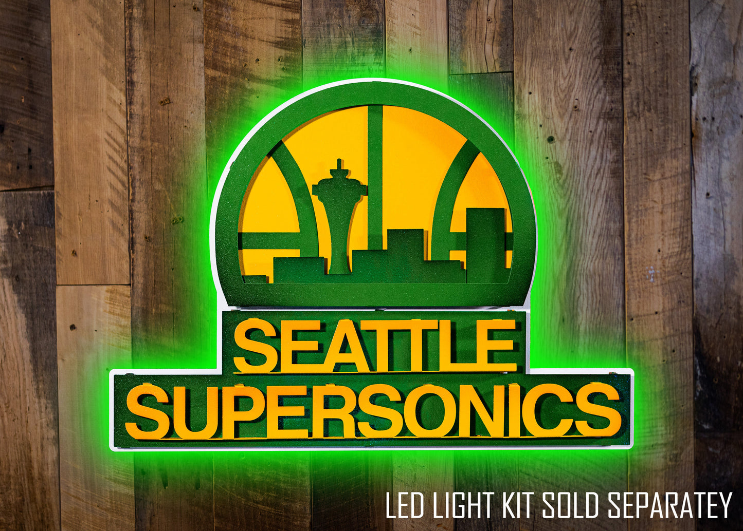 Seattle SuperSonics 3D Vintage Metal Wall Art