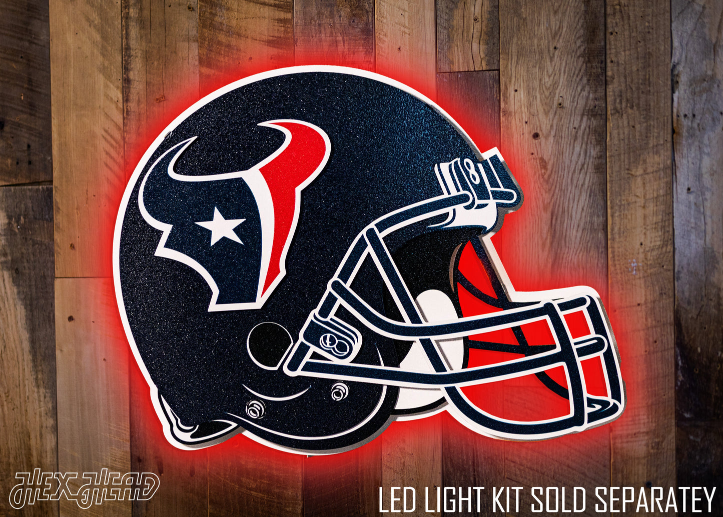 BLITZ Collection - 8 Layer Houston Texans Helmet 3D Vintage Metal Wall Art