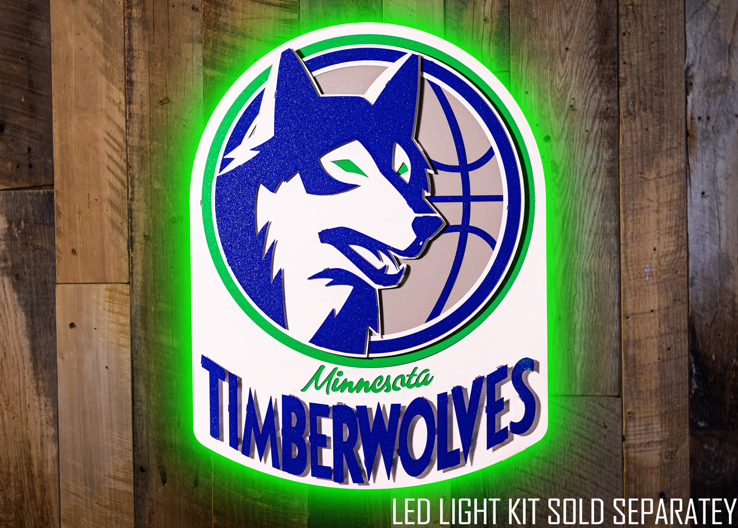 Minnesota Timberwolves Vintage "1989-1996" 3D Vintage Metal Wall Art