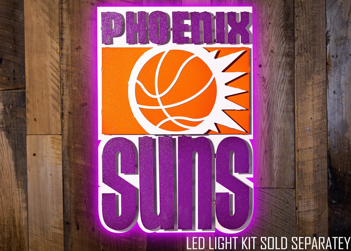 Phoenix Suns Throwback"1968-1992" 3D Vintage Metal Wall Art