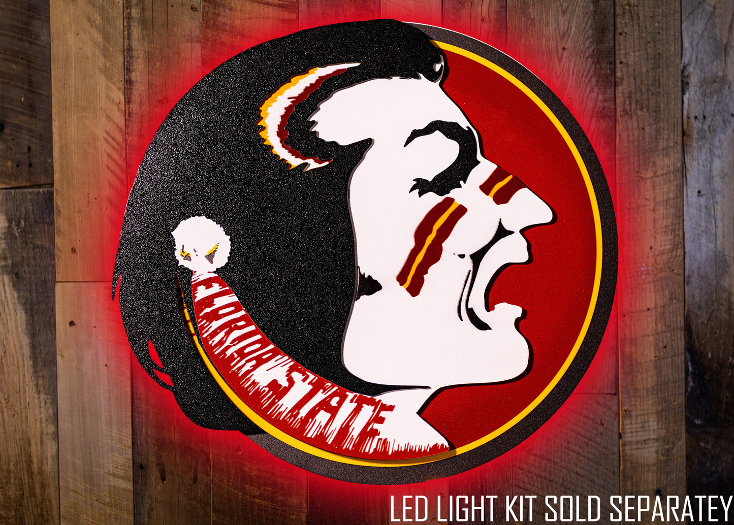 Florida State VAULT "Seminole Head" 3D Metal Wall Art