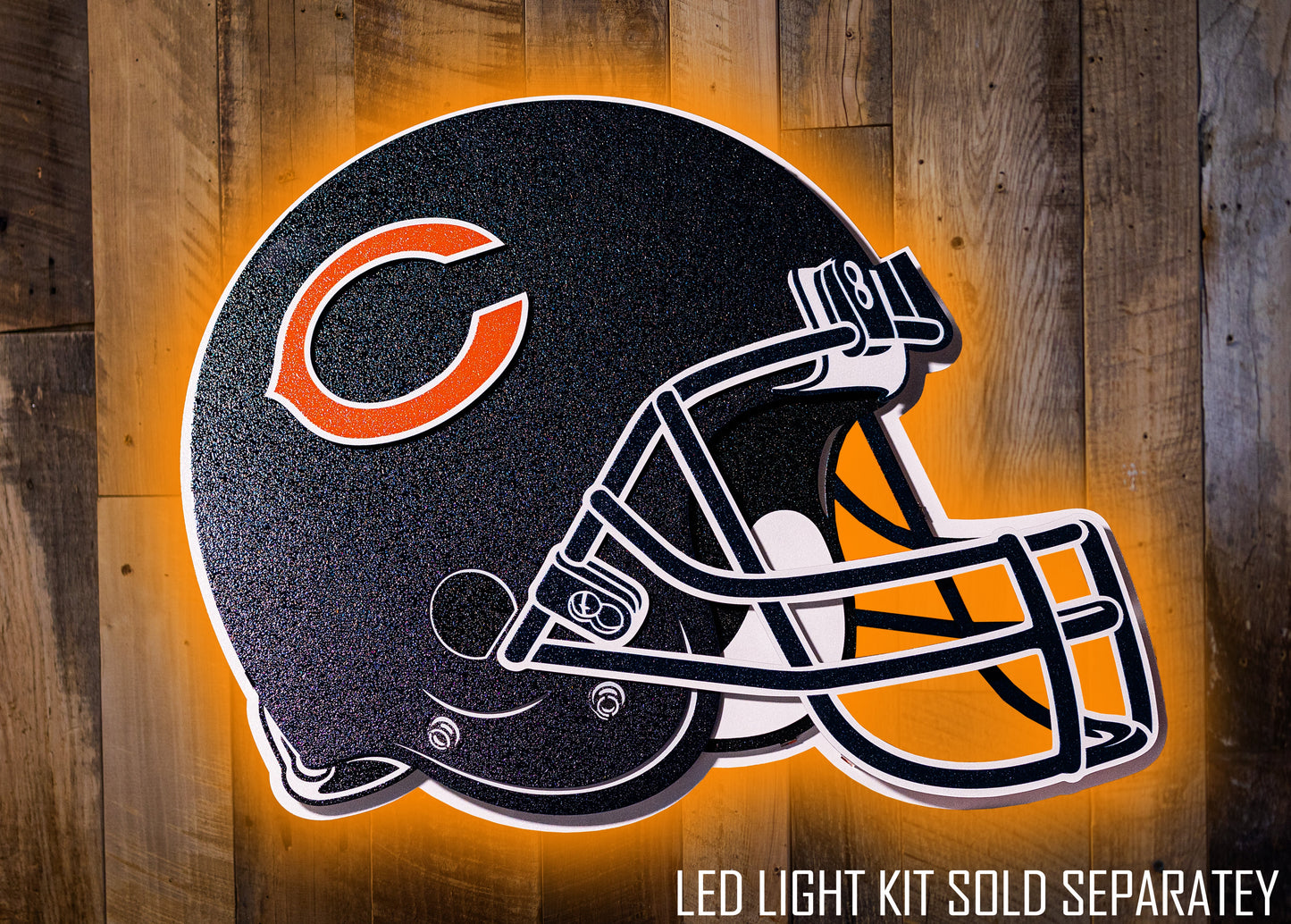 BLITZ Collection - 8 Layer Chicago Bears Helmet 3D Vintage Metal Wall Art