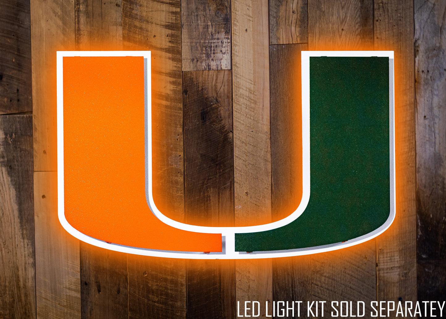 Miami Hurricanes "U" 3D Vintage Metal Wall Art