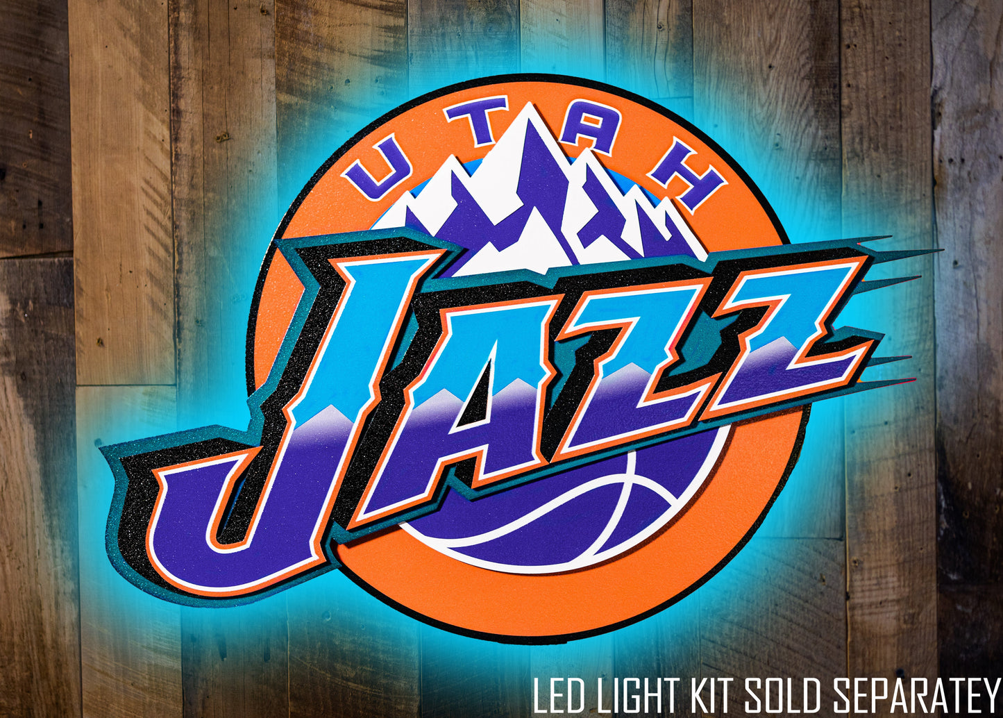 Utah Jazz Retro 1996 3D Vintage Metal Wall Art