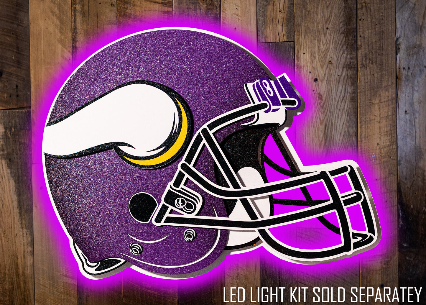 BLITZ Collection - 8 Layer Minnesota Vikings Helmet 3D Vintage Metal Wall Art