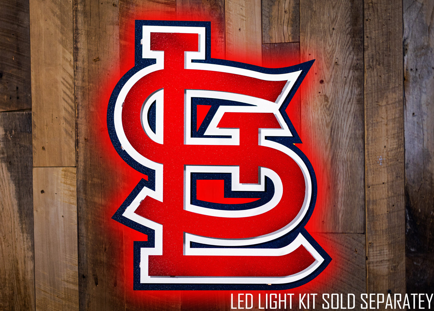 CLOSE OUT!  St. Louis Cardinals 3 layer "STL" 3D Vintage Metal Wall Art