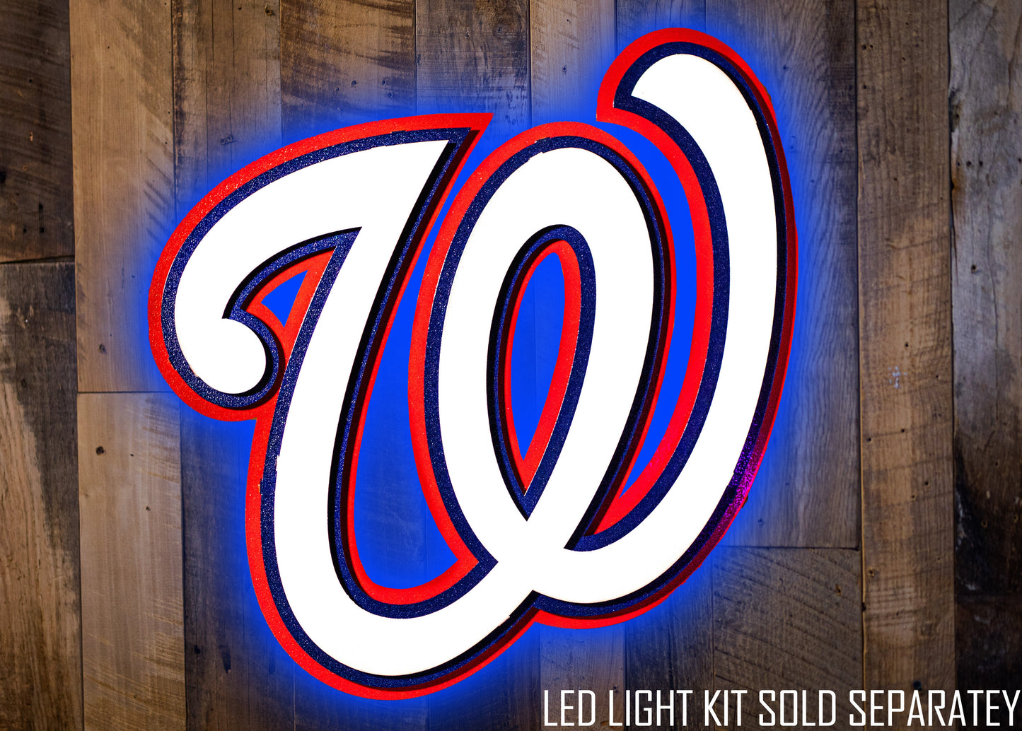 Washington Nationals 3 Layer W 3D Metal Wall Art