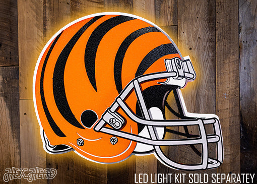 BLITZ Collection - 8 Layer Cincinnati Bengals Helmet 3D Vintage Metal Wall Art