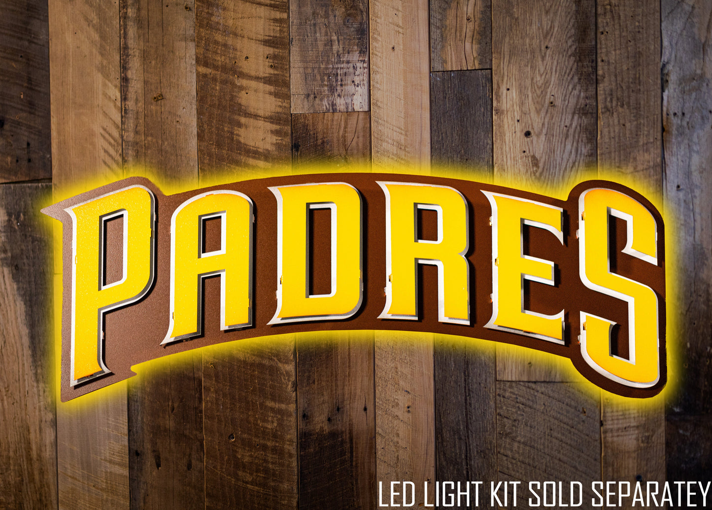 San Diego Padres 3 Layer "PADRES" 3D Vintage Metal Wall Art