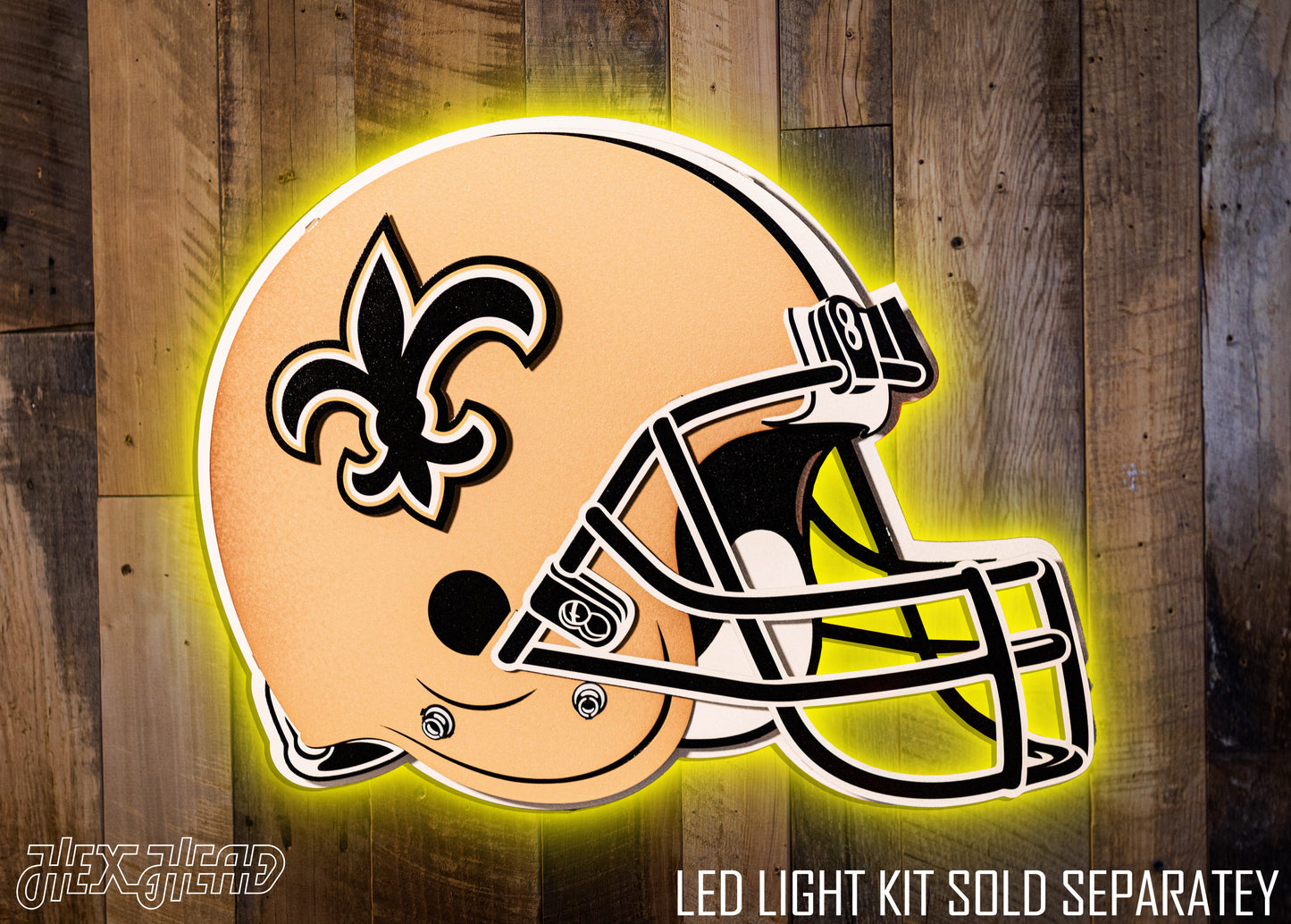 BLITZ Collection - 8 Layer New Orleans Saints Helmet 3D Vintage Metal Wall Art