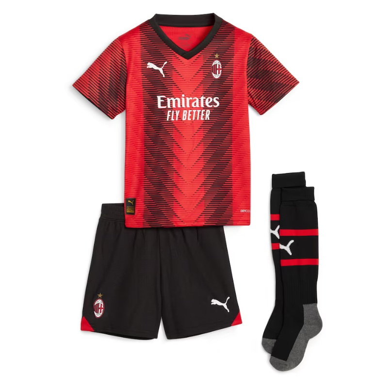 AC Milan Home Kids Kit 2023-24 Puma Custom Jersey - Red