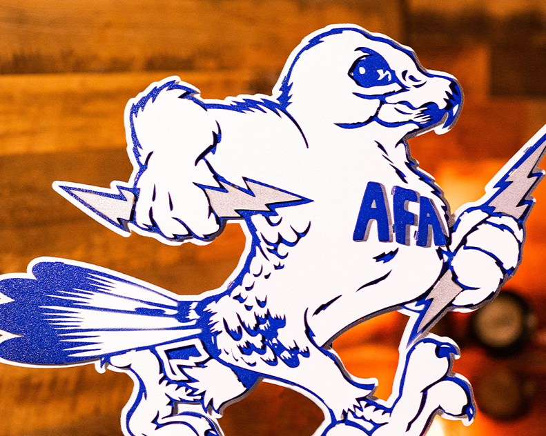 Air Force Academy Vintage Falcon Mascot Metal Wall Art