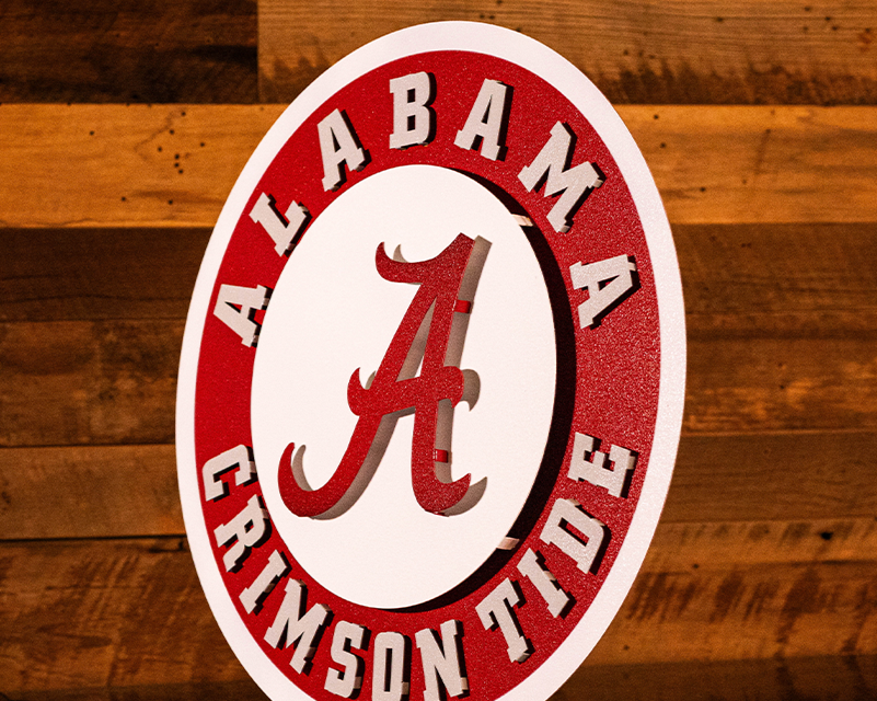 Alabama Crimson Tide 3D Vintage Metal Wall Art