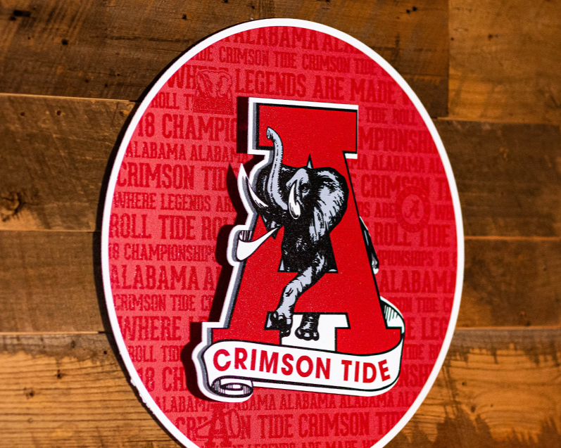 Alabama Crimson Tide CRAFT SERIES 3D Embossed Metal Wall Art