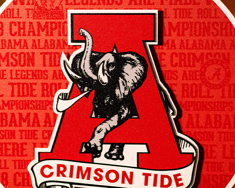 Alabama Crimson Tide CRAFT SERIES 3D Embossed Metal Wall Art