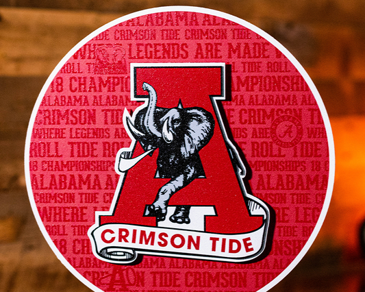 Alabama Crimson Tide CRAFT SERIES 3D Embossed Metal Wall Art