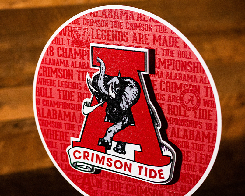 Alabama Crimson Tide CRAFT SERIES 3D Embossed Metal Wall Art