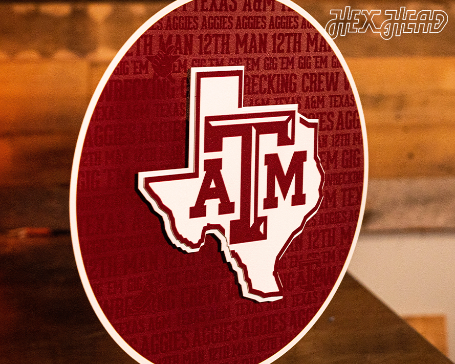 Texas A&M Aggies CRAFT SERIES 3D Embossed Metal Wall Art