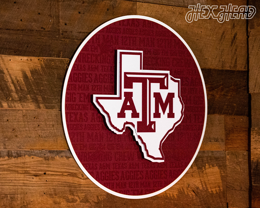 Texas A&M Aggies CRAFT SERIES 3D Embossed Metal Wall Art