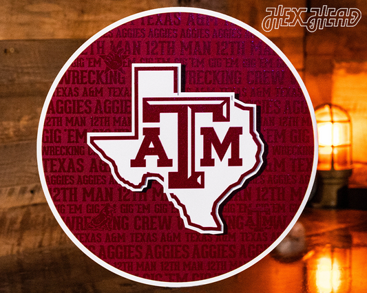 Texas A&M Aggies CRAFT SERIES 3D Embossed Metal Wall Art