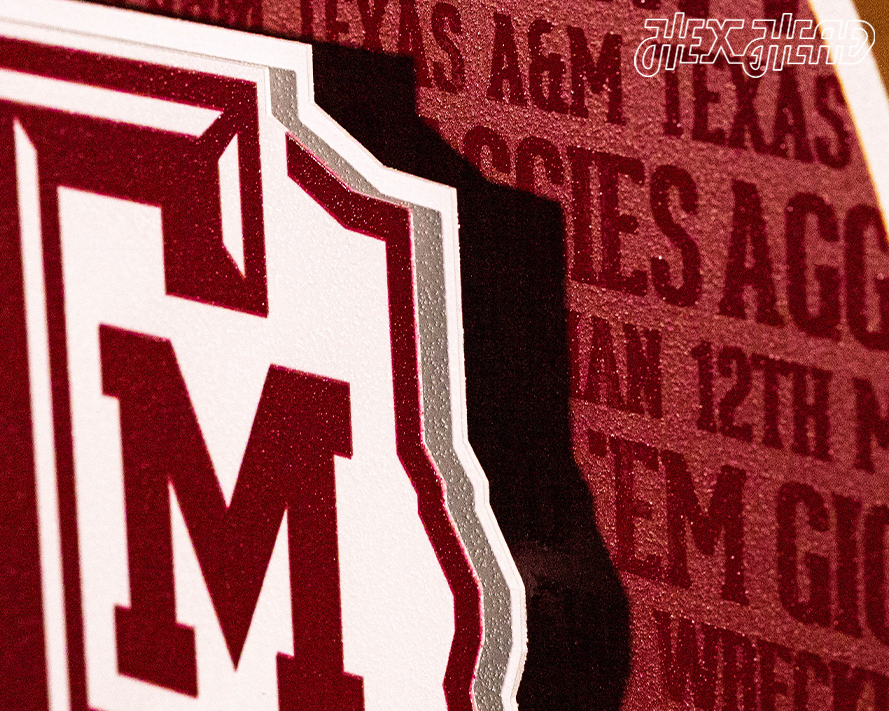 Texas A&M Aggies CRAFT SERIES 3D Embossed Metal Wall Art