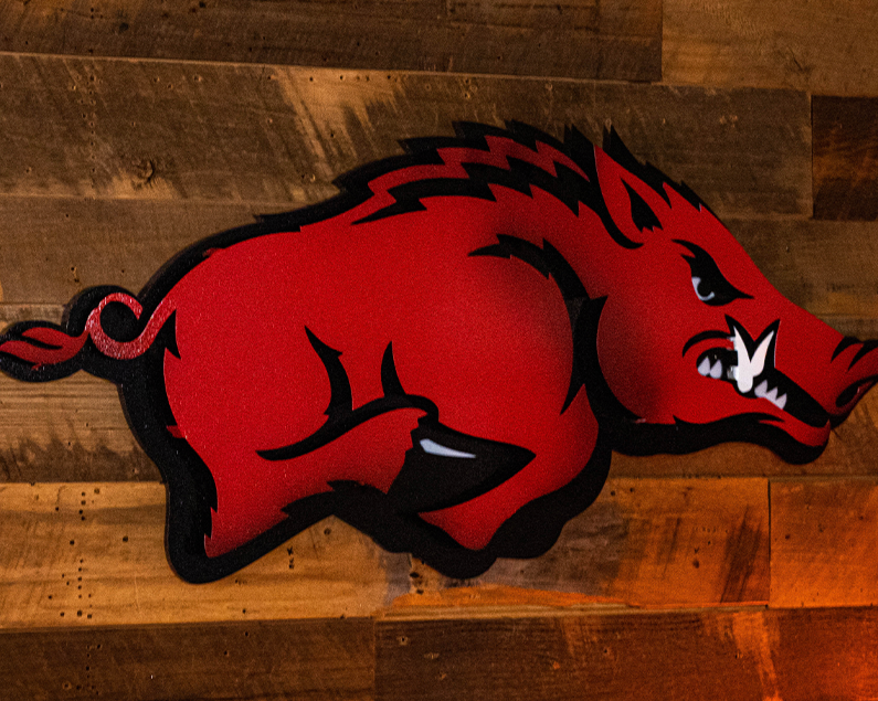 Arkansas Razorbacks "RUNNING TUSK" 3D Vintage Metal Wall Art