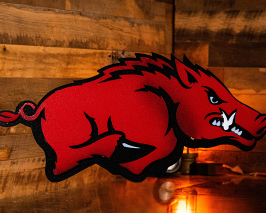 Arkansas Razorbacks "RUNNING TUSK" 3D Vintage Metal Wall Art