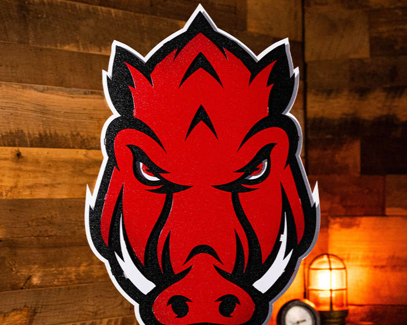 Arkansas Razorbacks Mascot 3D Vintage Metal Wall Art