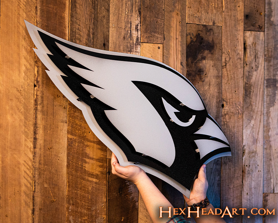 MONOCHROME - Arizona Cardinals Mascot 3D Vintage Metal Wall Art