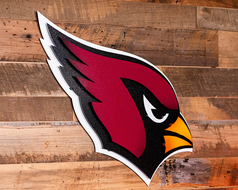 Arizona Cardinals Mascot 3D Vintage Metal Wall Art