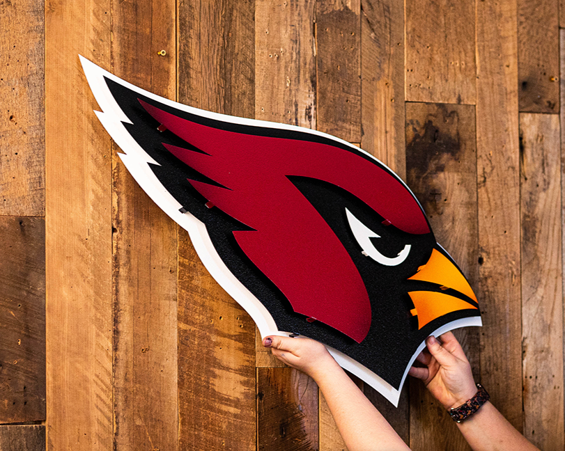 Arizona Cardinals Mascot 3D Vintage Metal Wall Art