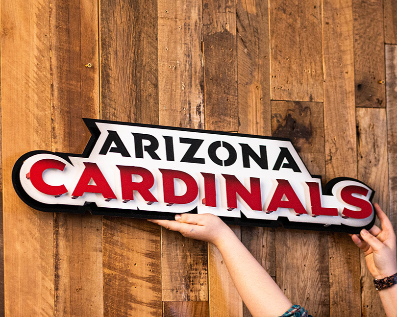 Arizona Cardinals Namemark 3D Vintage Metal Wall Art