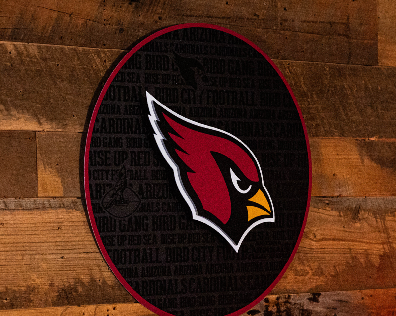 Arizona Cardinals CRAFT SERIES  3D Embossed Metal Wall Art